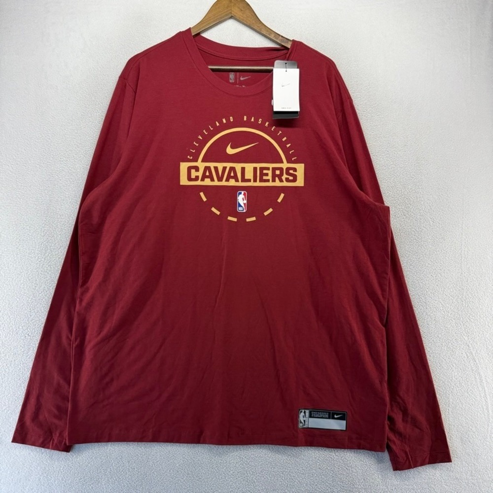 Cleveland Cavaliers Shirt men's 2XL Tall Red Nike Dri Fit Team Player NBA NEW